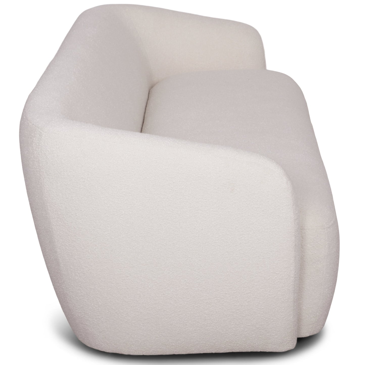 Melisa - Canapé 2 places en bouclé blanc L: 173 x P: 84 x H: 66 cm