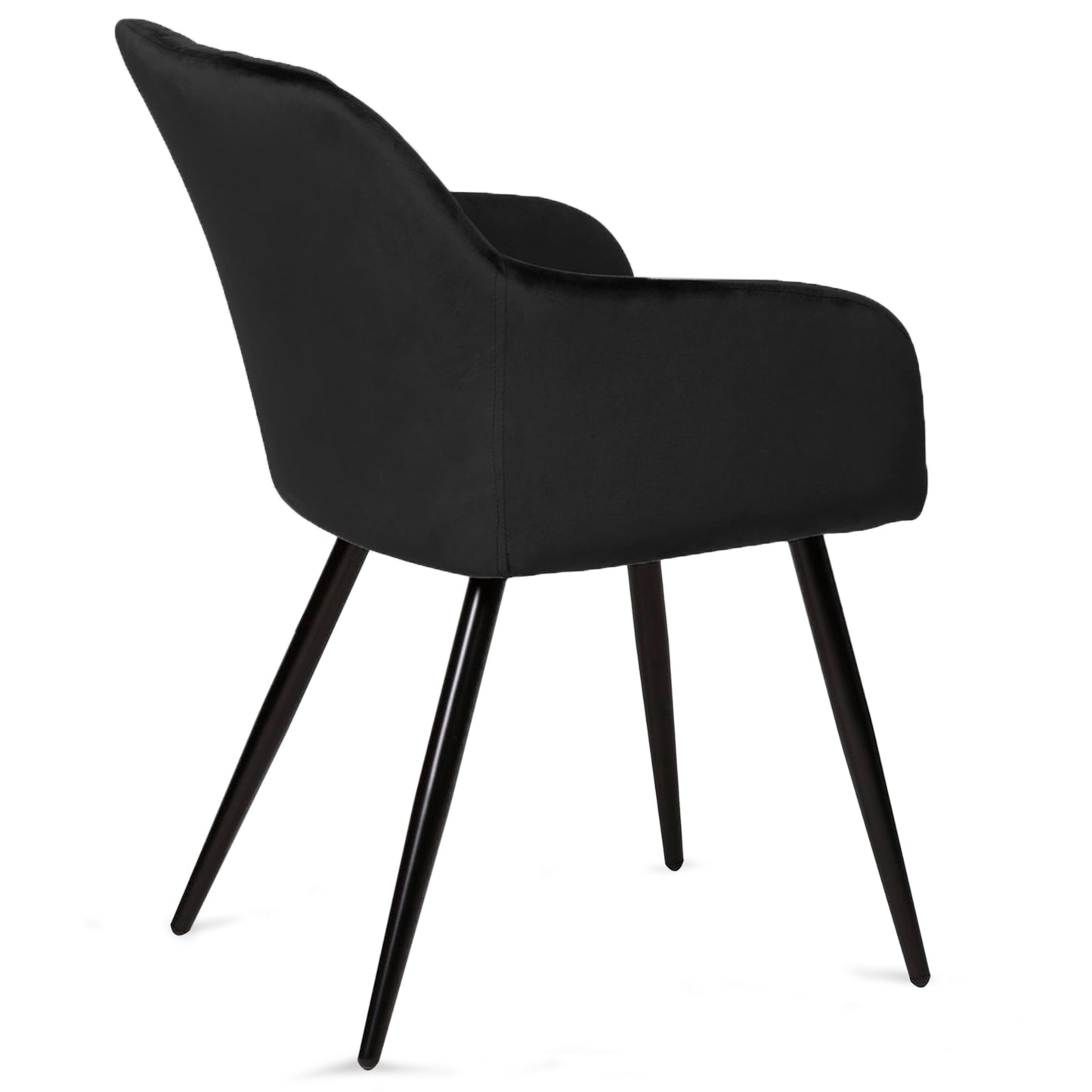 Carlo - Chaise de salle à manger en velours noir