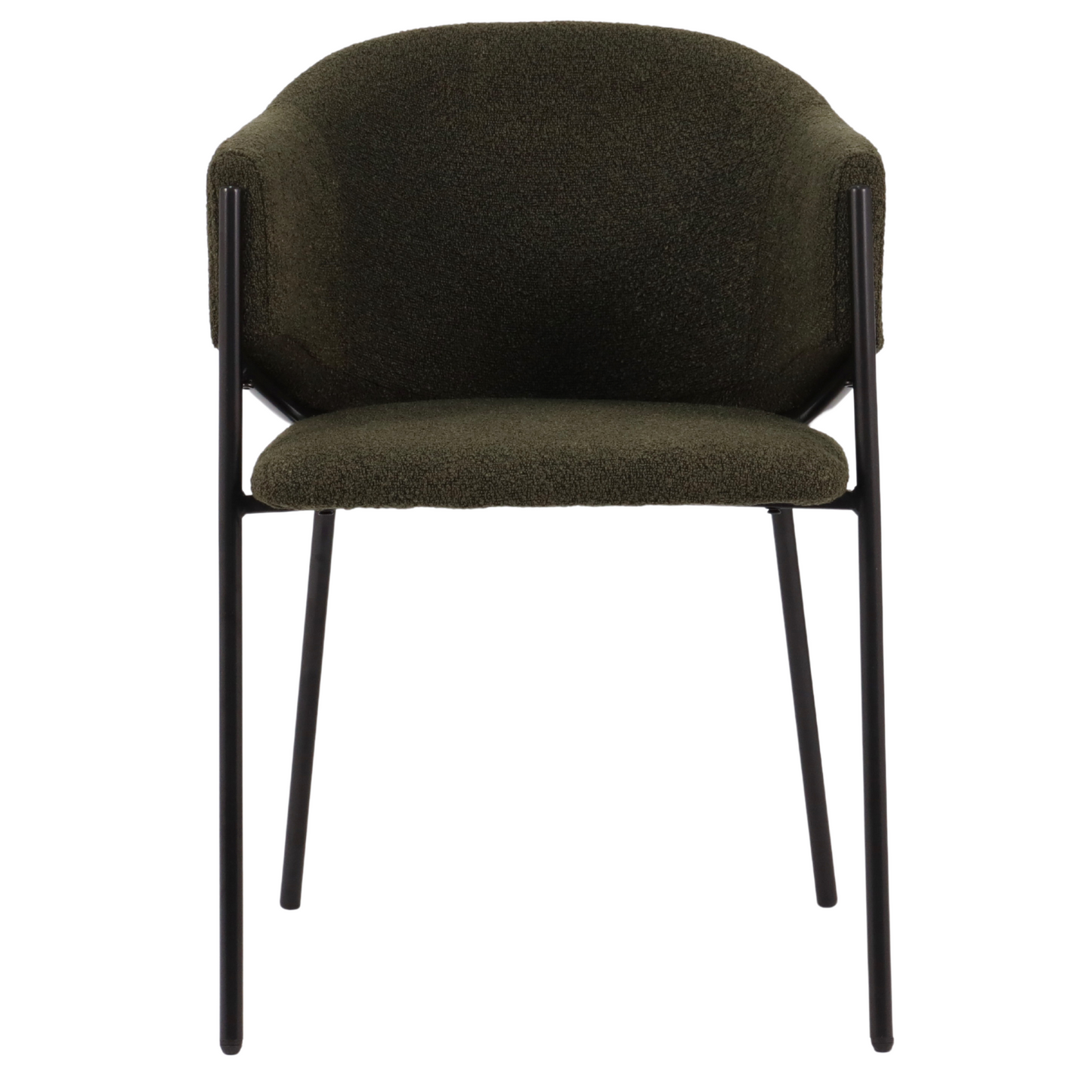 Carolina chaise de salle à manger en bouclé vert