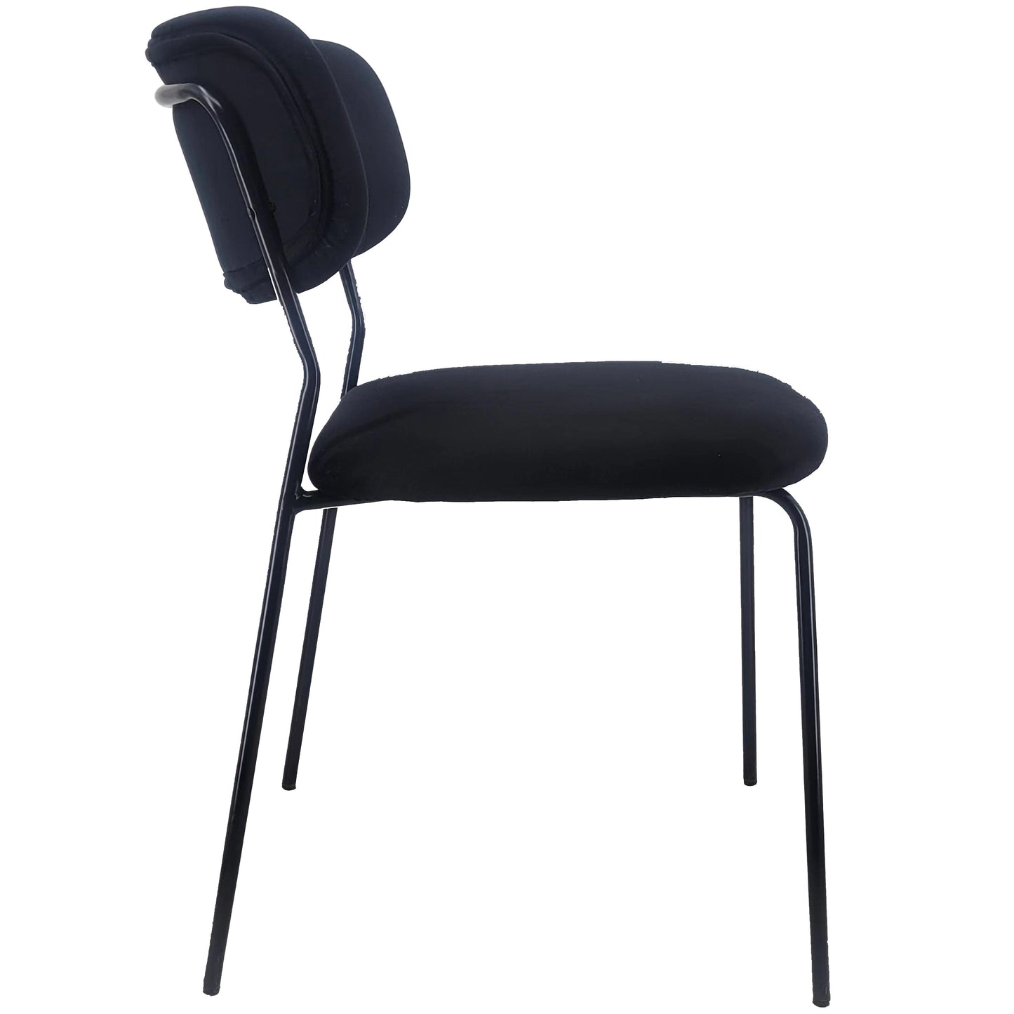 Lucia - Chaise de salle à manger en velours noir