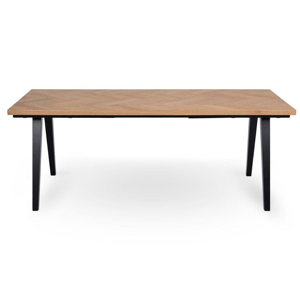 Madelina - Table 200/290 x 90 cm en contreplaqué de chêne laqué