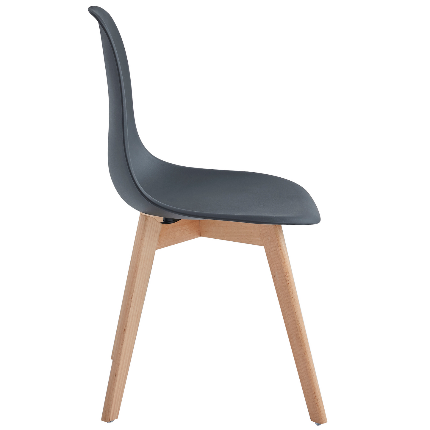 Jessica - Chaise de salle à manger noire avec pieds en bois