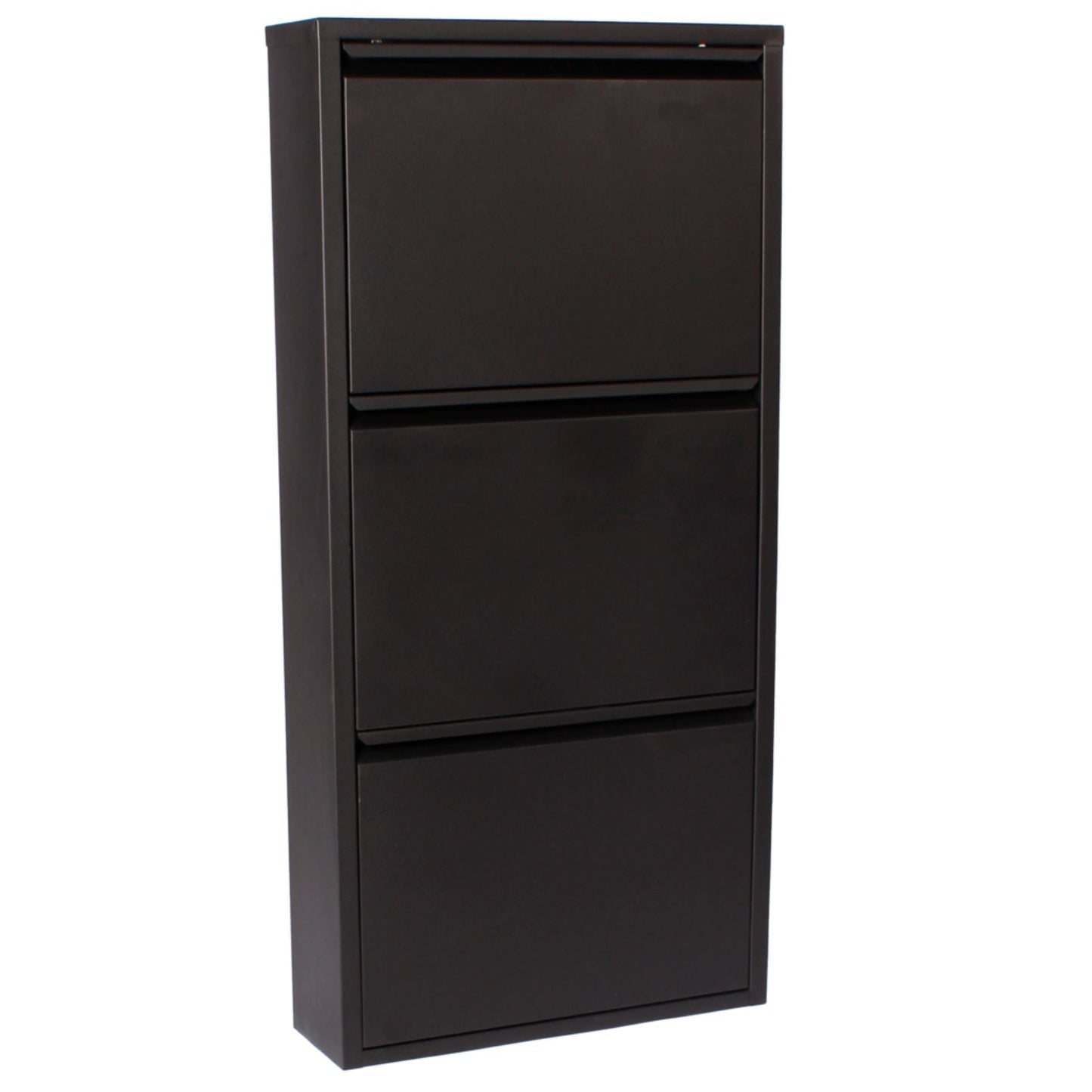 Louis - Armoire à chaussures Métal noir avec 3 portes