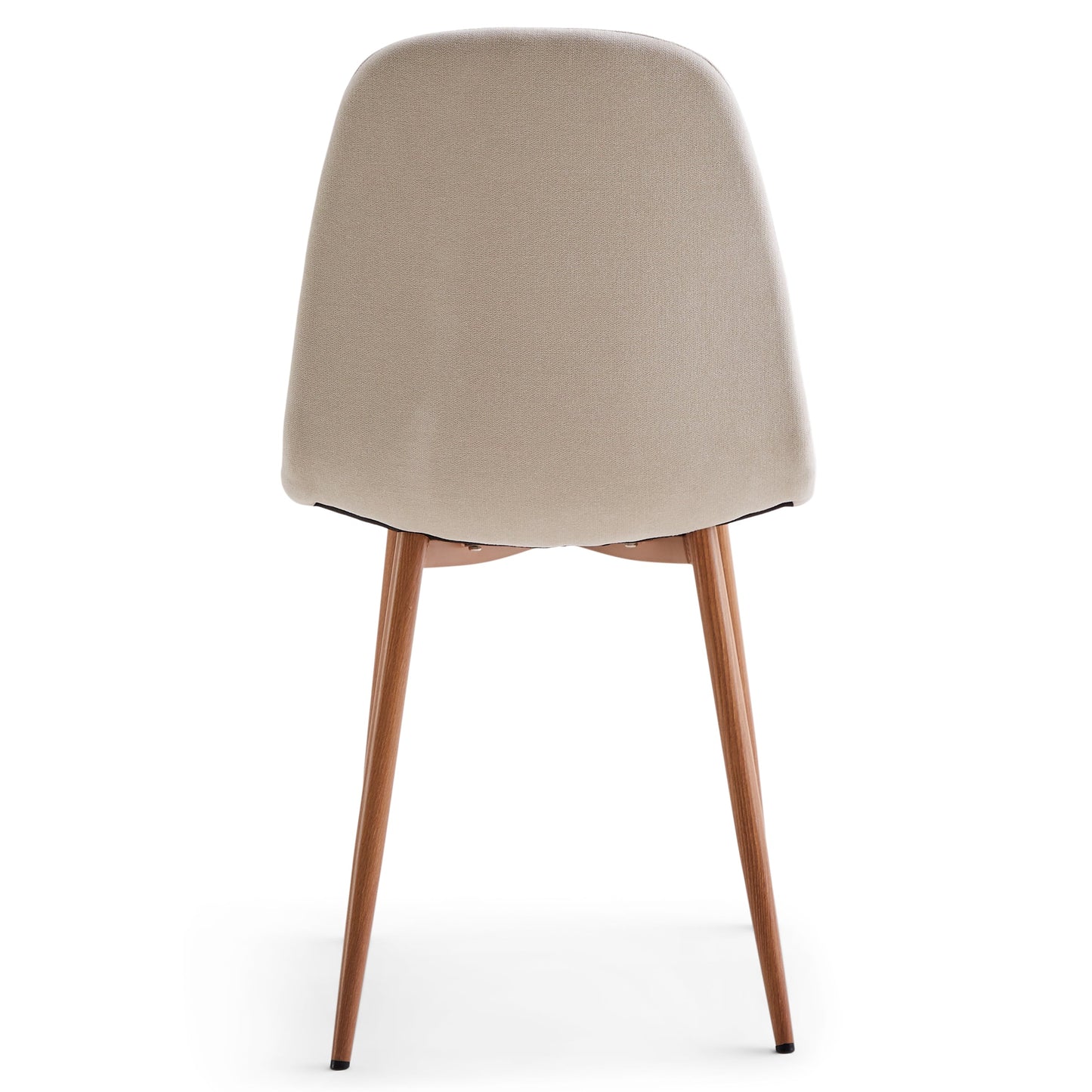 Anna - Chaise de salle à manger en tissu beige avec aspect chêne