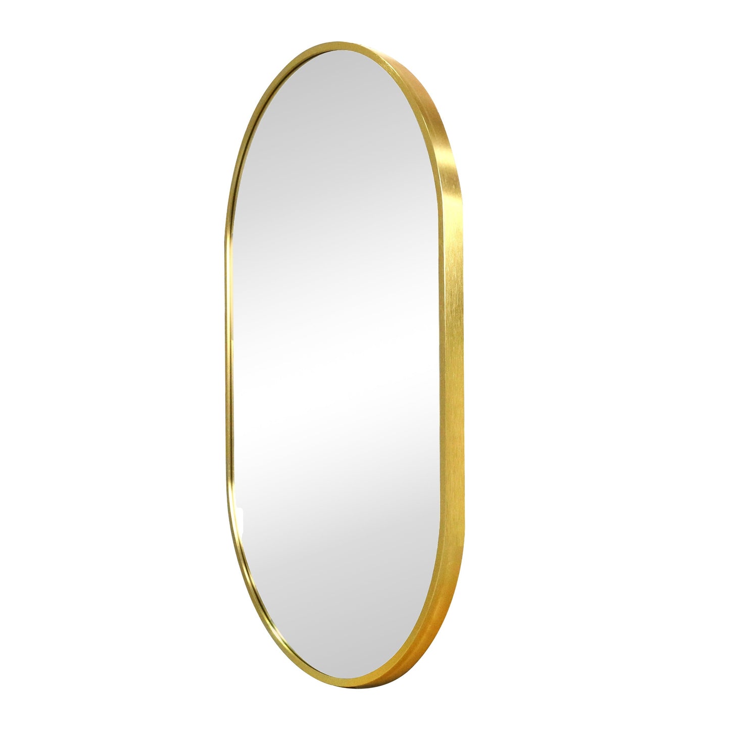 Sofie - Miroir ovale avec cadre en laiton/doré 50 x 80 cm