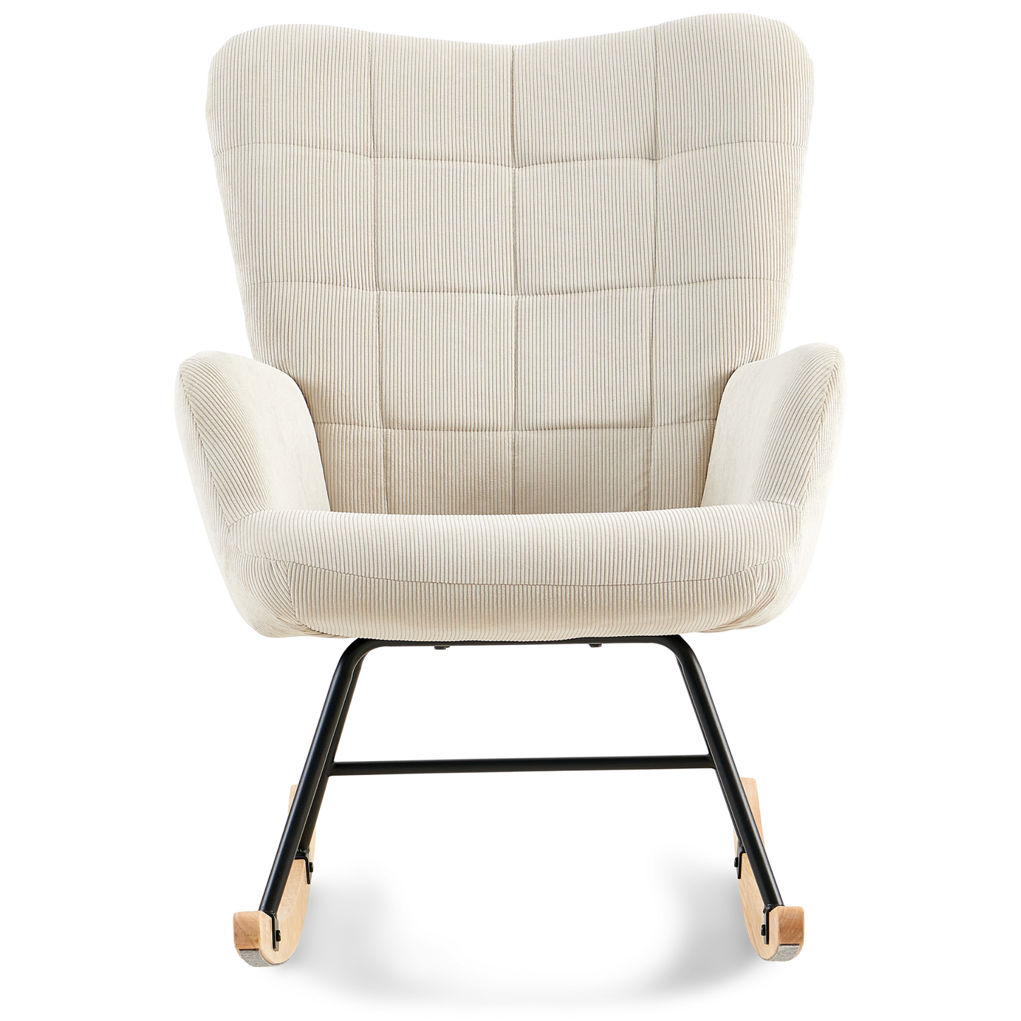 Allison - Fauteuil à bascule avec accoudoirs - Velours beige