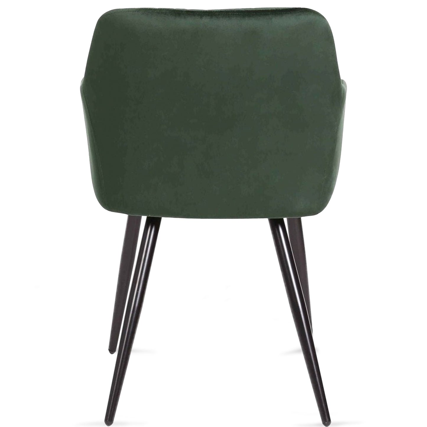 Carlo - Chaise de salle à manger en velours vert avec accoudoirs
