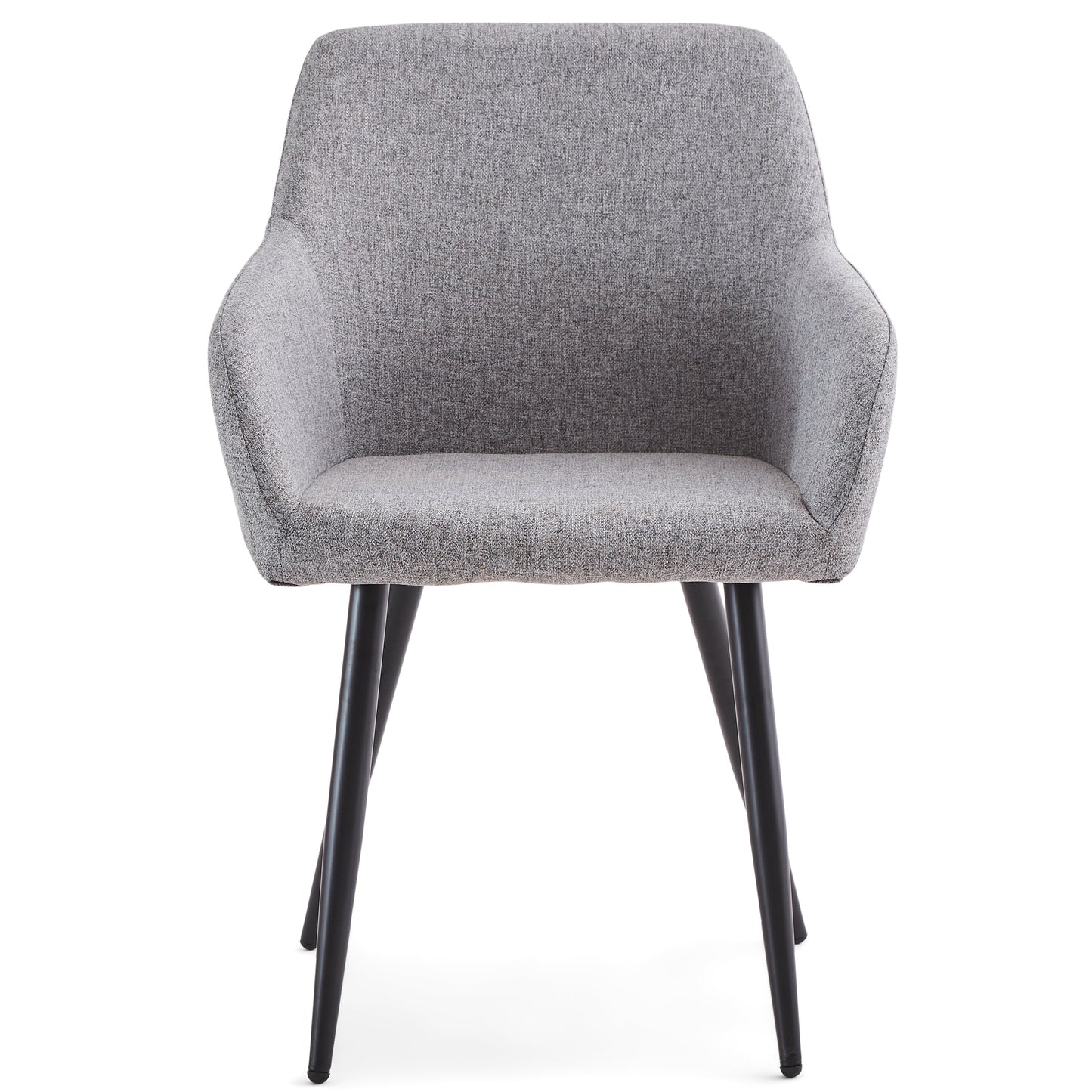 Jenna - Chaise de salle à manger en tissu gris avec pieds noirs
