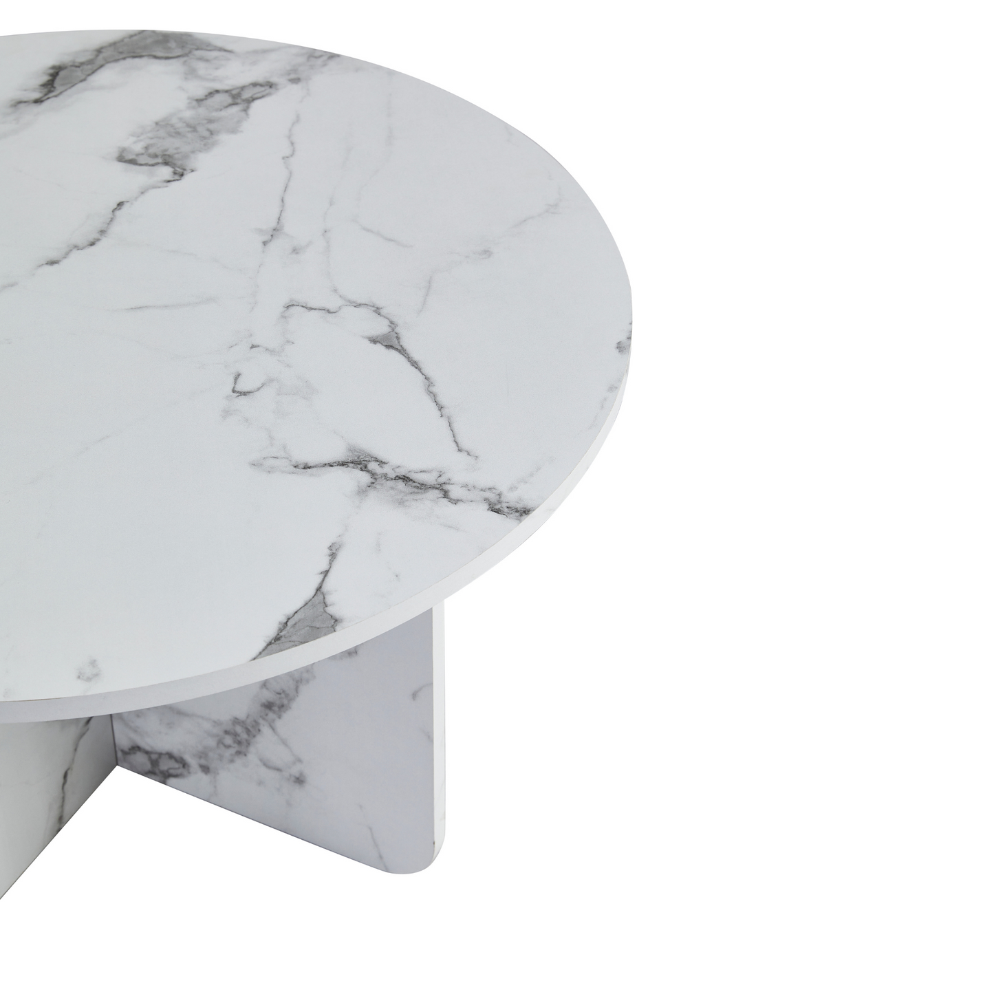 Mercy - Table basse en aspect marbre blanc Ø80 cm