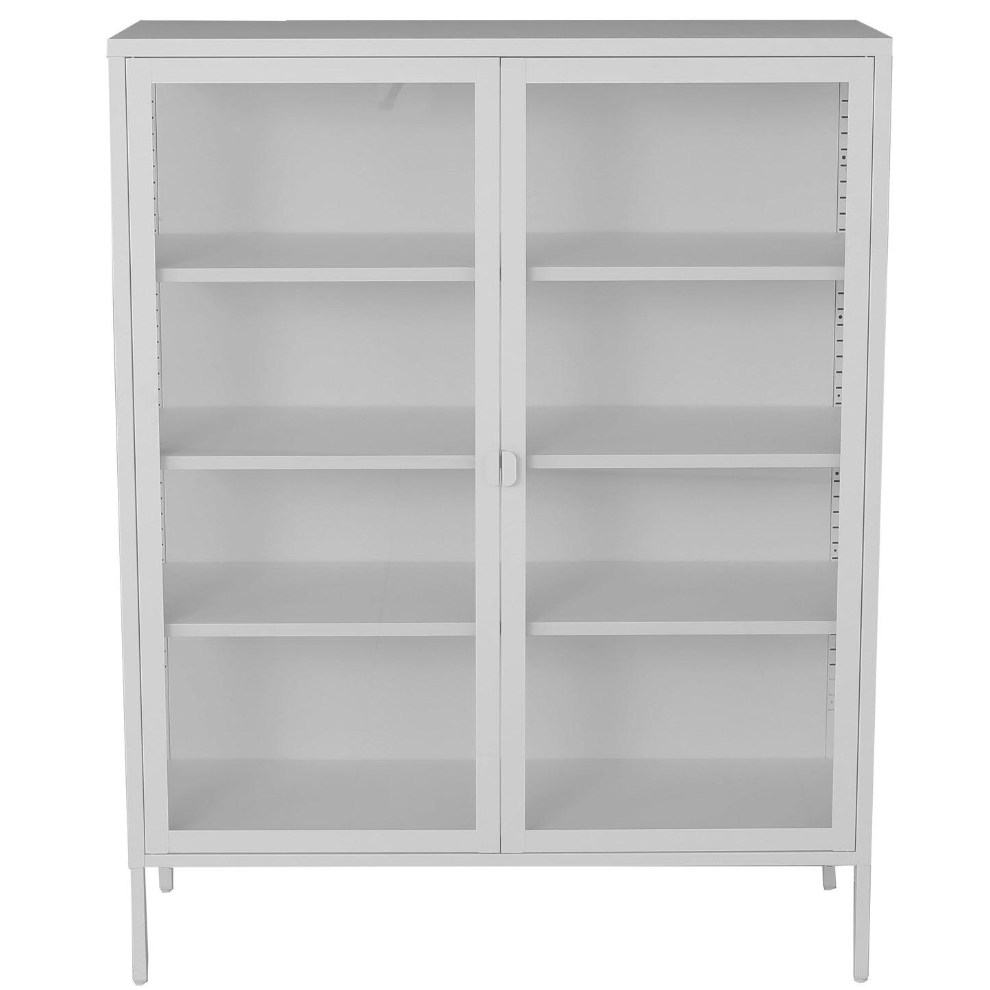 Herman - Vitrine en métal blanc/verre 110 x 40 x 140 cm