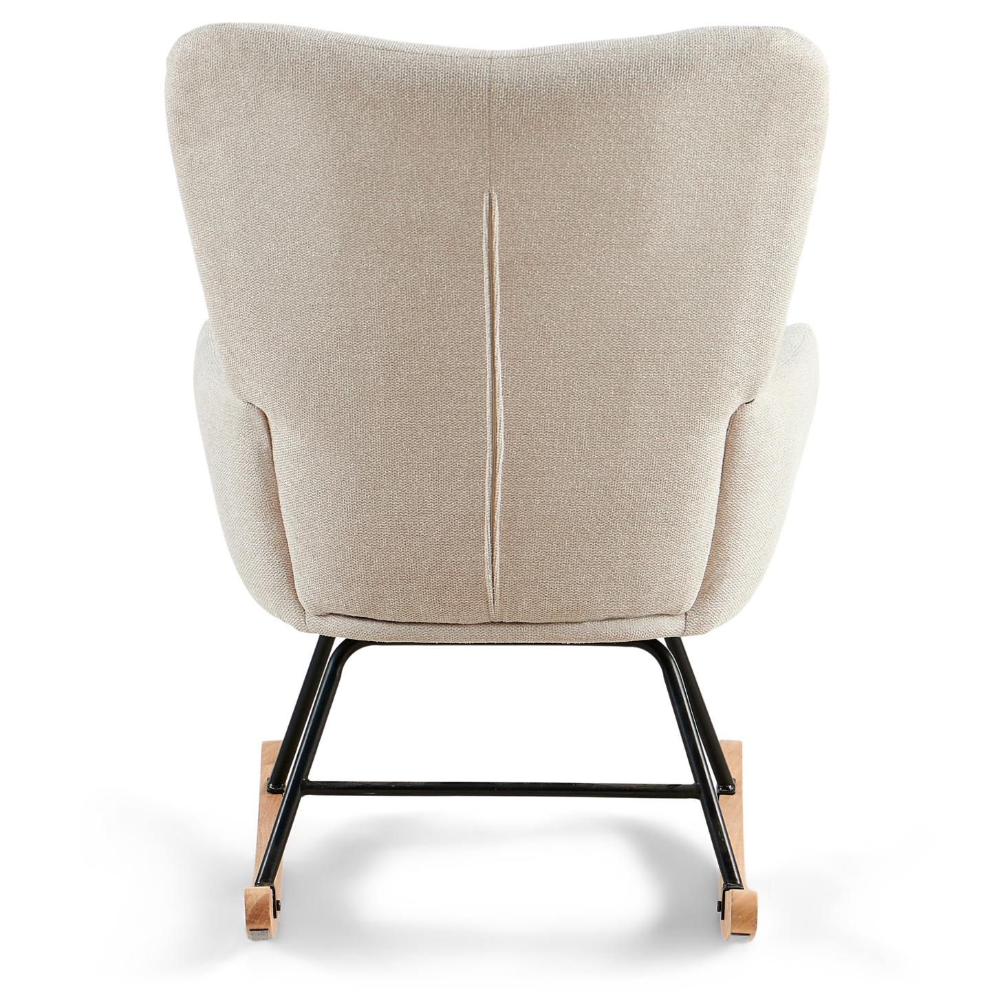 Fauteuil à bascule Allison avec accoudoirs - tissu beige