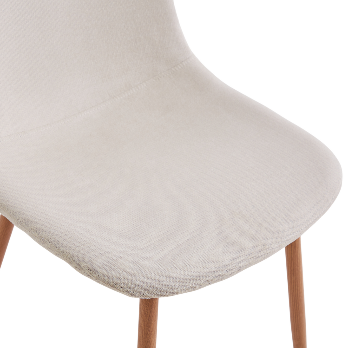 Anna - Chaise de salle à manger en tissu beige avec aspect chêne