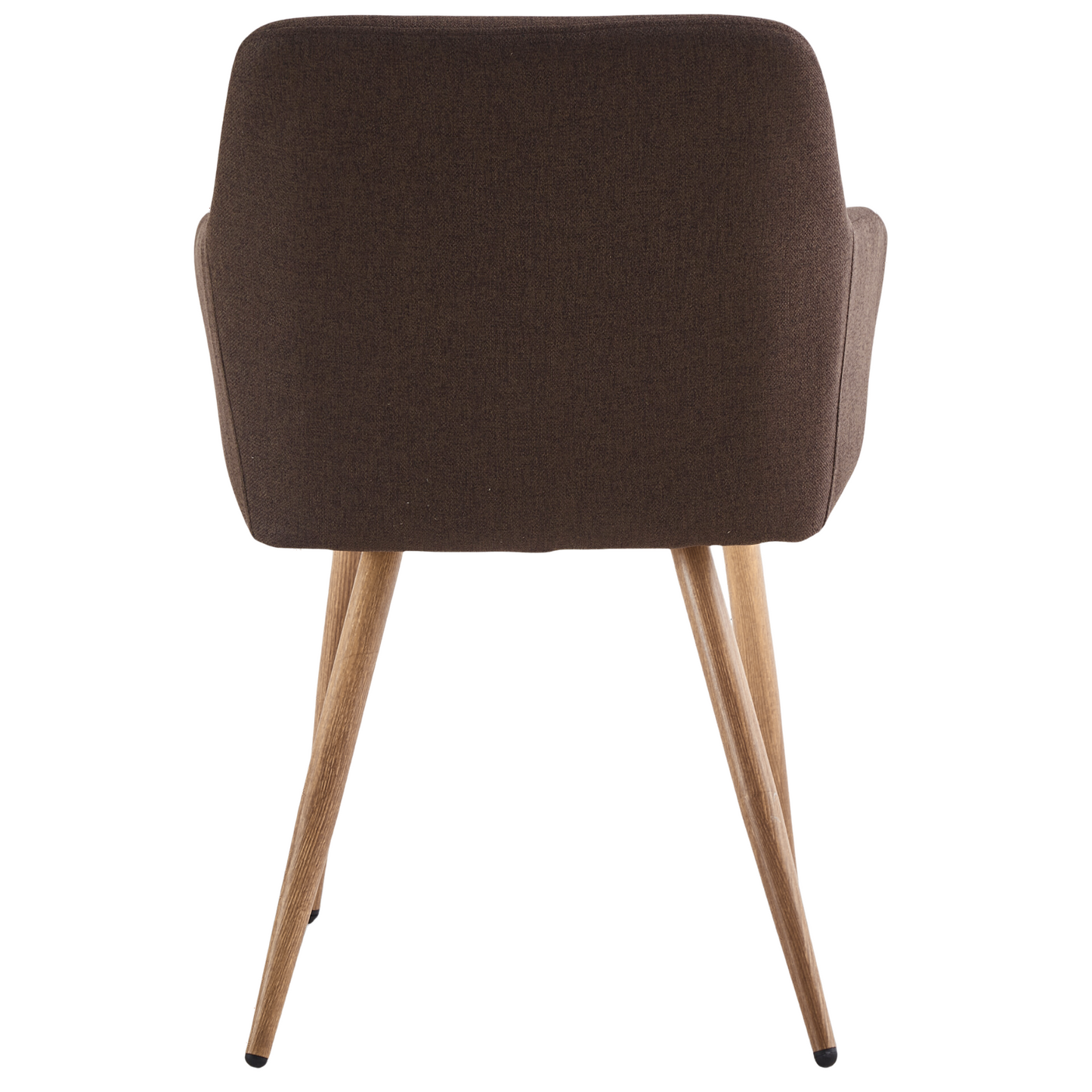 Jenna - Chaise de salle à manger en tissu marron avec aspect chêne