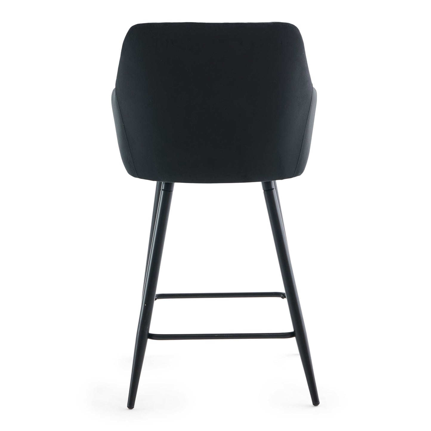 Carlo - tabouret de bar velours noir avec accoudoirs 65 cm