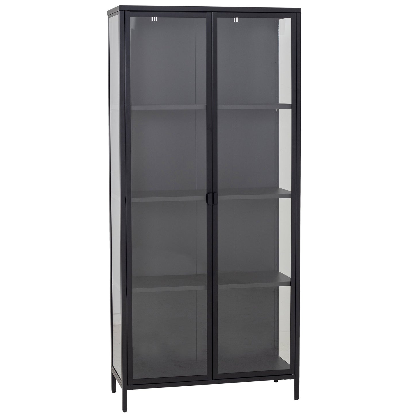 Herman - Vitrine en métal noir/verre 80 x 40 x 180 cm
