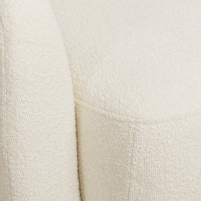 Melisa - Fauteuil en bouclé blanc L: 92 x P: 84 x H: 66 cm