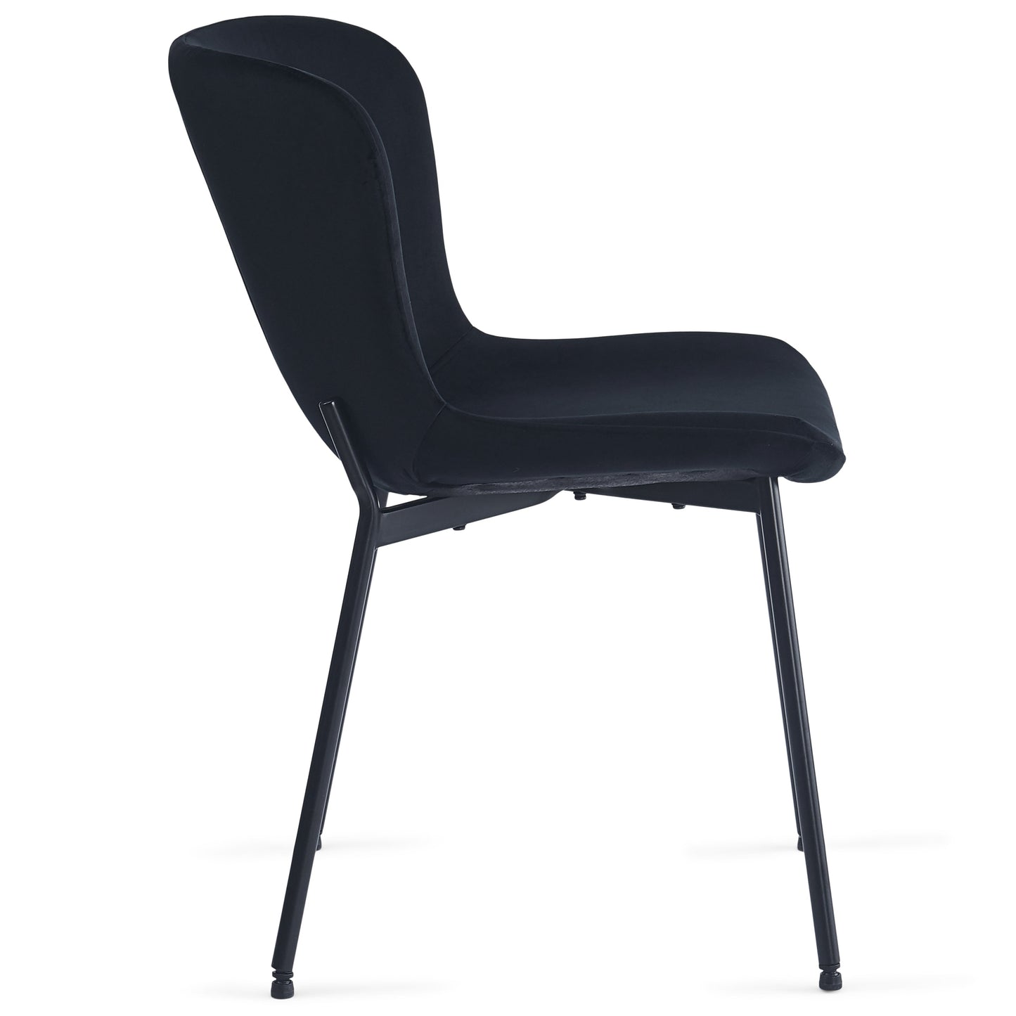 Adena - Chaise de salle à manger en velours noir