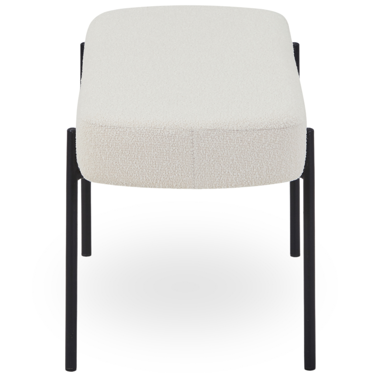 Helena banc en bouclé blanc 100x36x43 cm