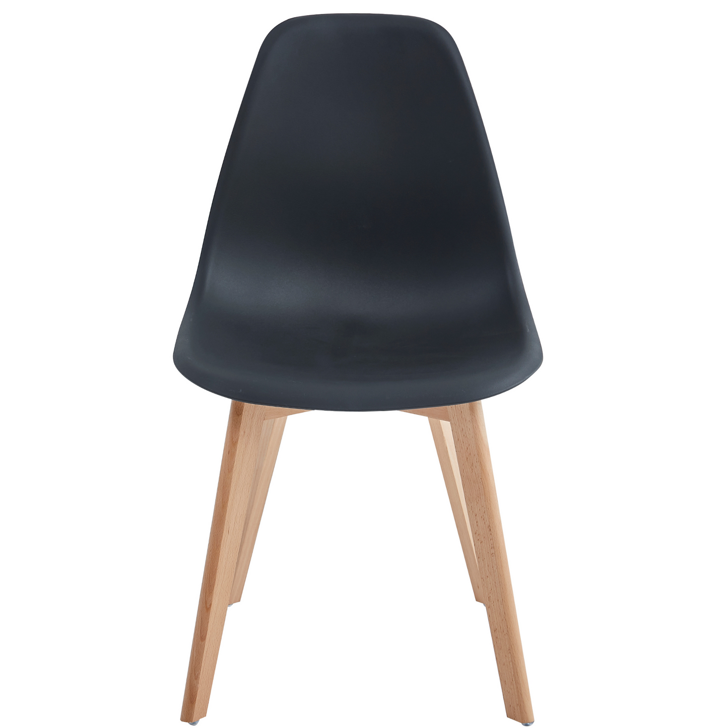 Jessica - Chaise de salle à manger noire avec pieds en bois