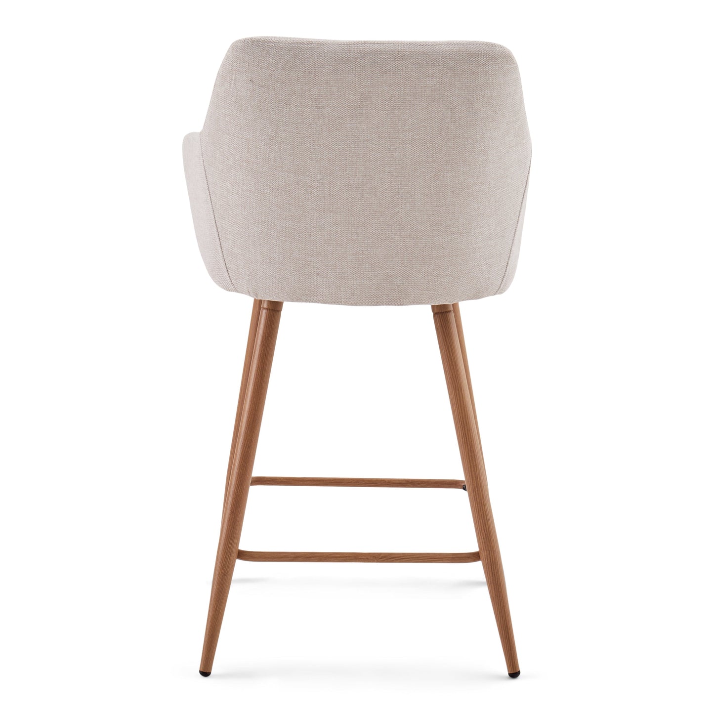 Jenna Tabouret de bar - textile beige avec accoudoirs 65 cm