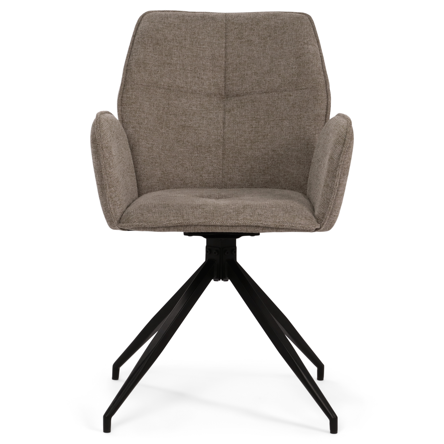 Carina - Chaise de salle à manger en tissu sable avec rotation à 360 degrés