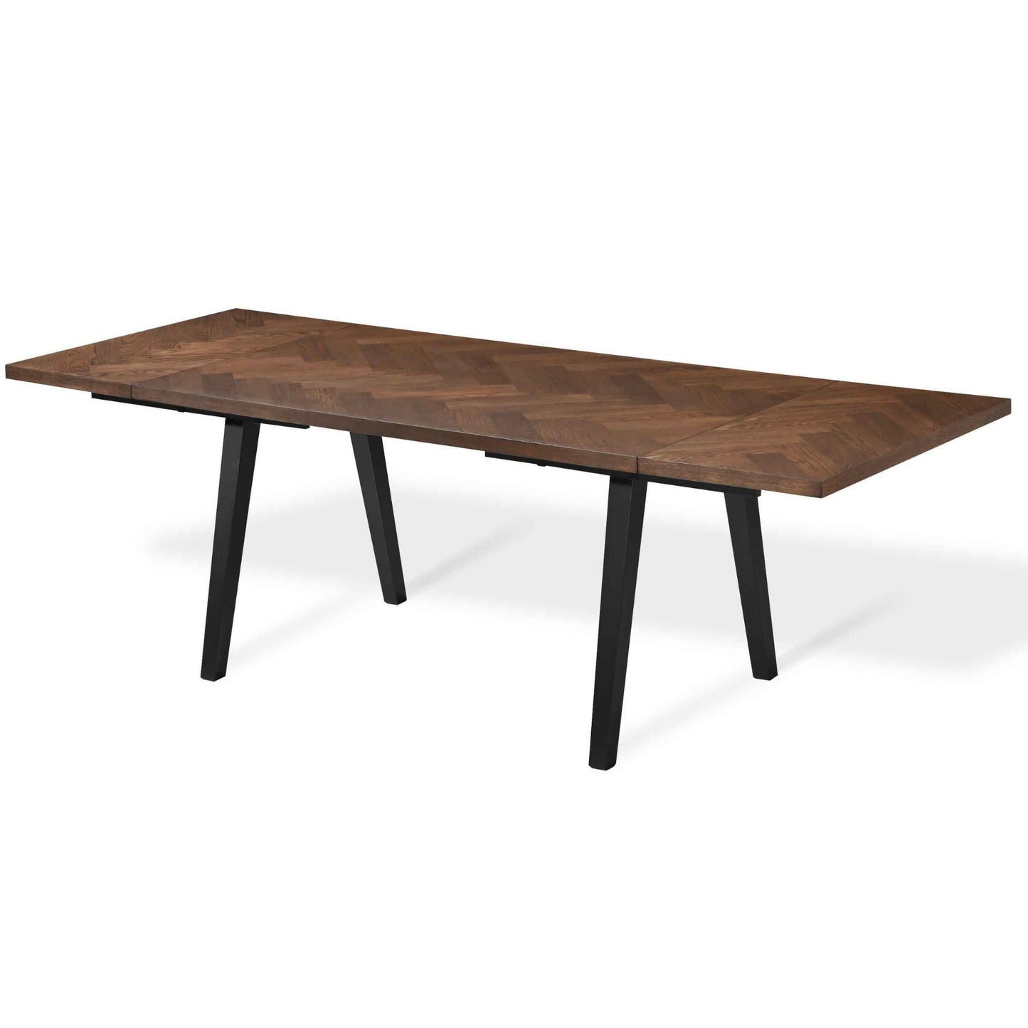 Madelina - Table 150/240 x 90 cm en placage de chêne fumé (prête pour rallonges)
