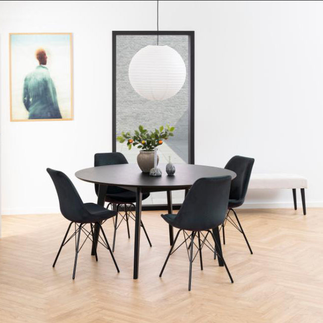 Rickie - Table de salle à manger ronde noire Ø140 cm