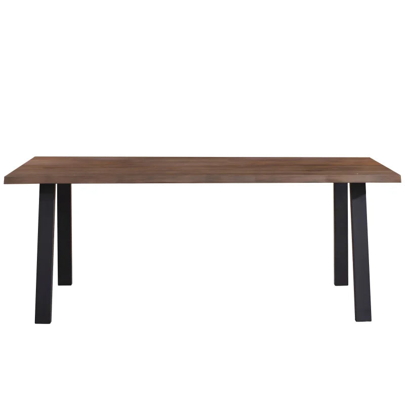 Molly - Table de salle à manger 200 x 95 cm en chêne fumé avec pieds en A (Préparé pour des rallonges)