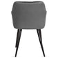 Carlo - Chaise de salle à manger en velours gris avec accoudoirs