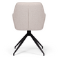 Carina - Chaise de salle à manger en tissu beige avec fonction pivotante à 360 degrés