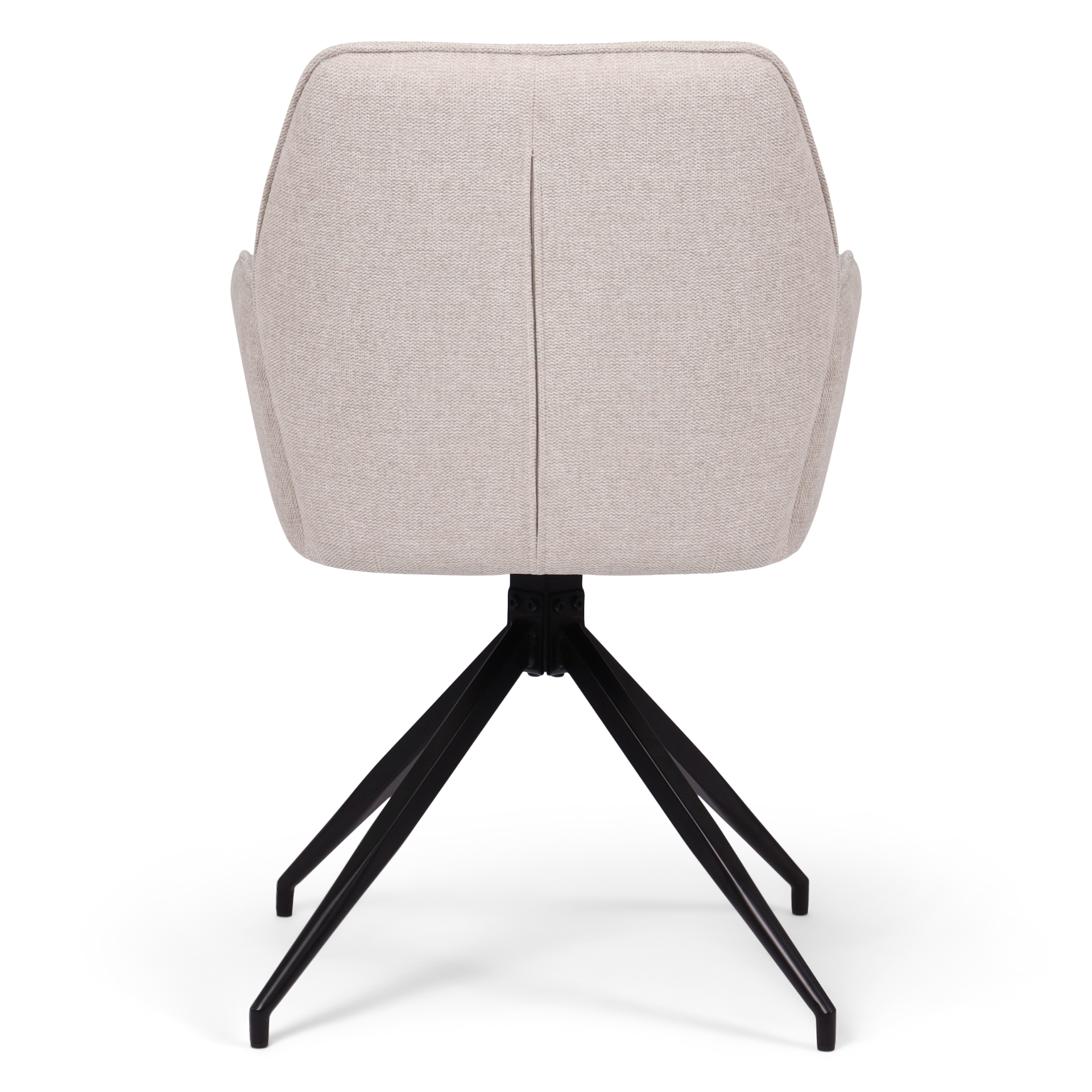 Carina - Chaise de salle à manger en tissu beige avec fonction pivotante à 360 degrés