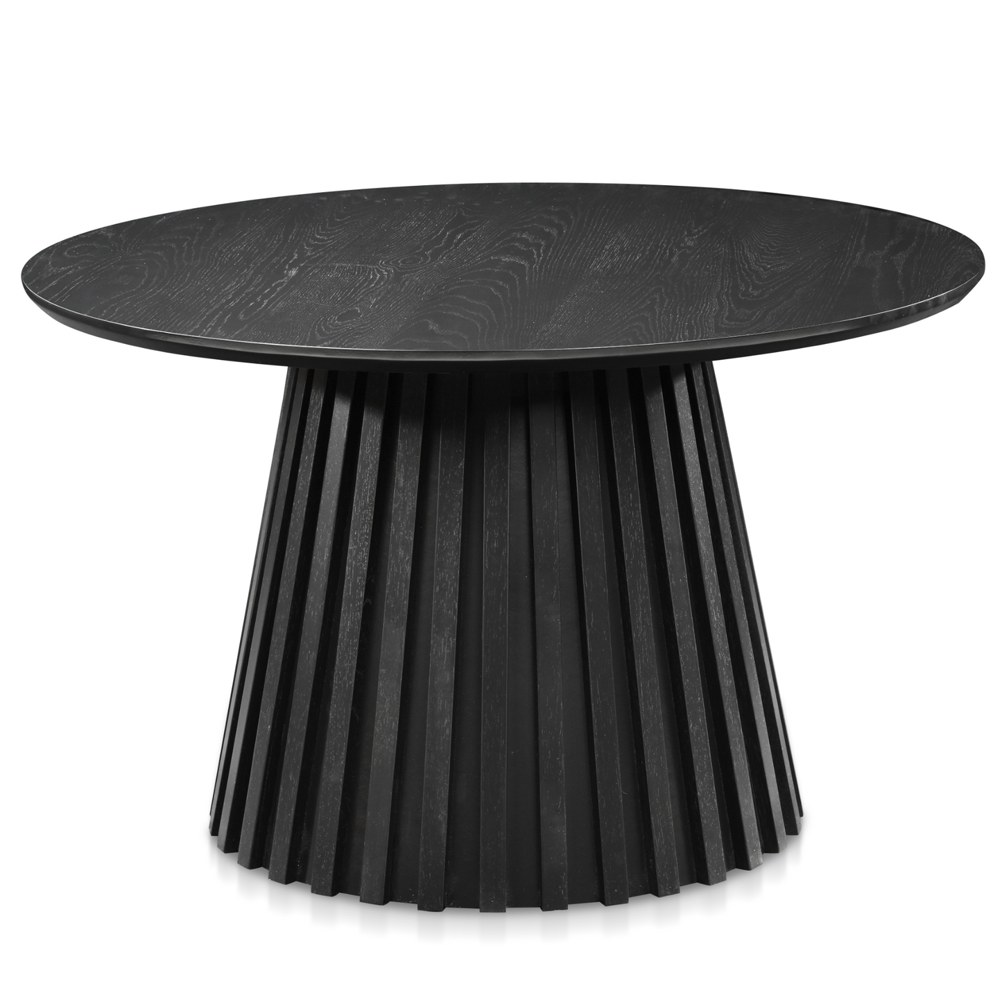 Monica - Table basse ronde en bois laqué noir Ø78 cm