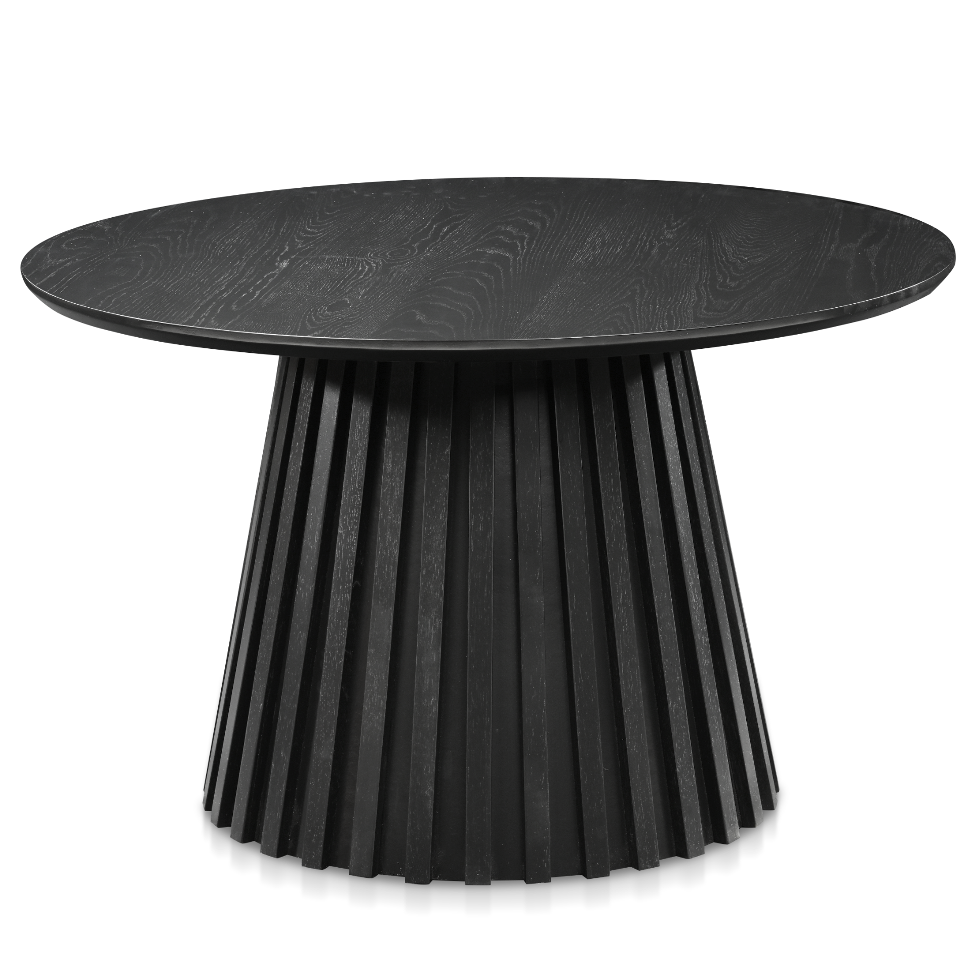 Monica - Table basse ronde en bois laqué noir Ø78 cm