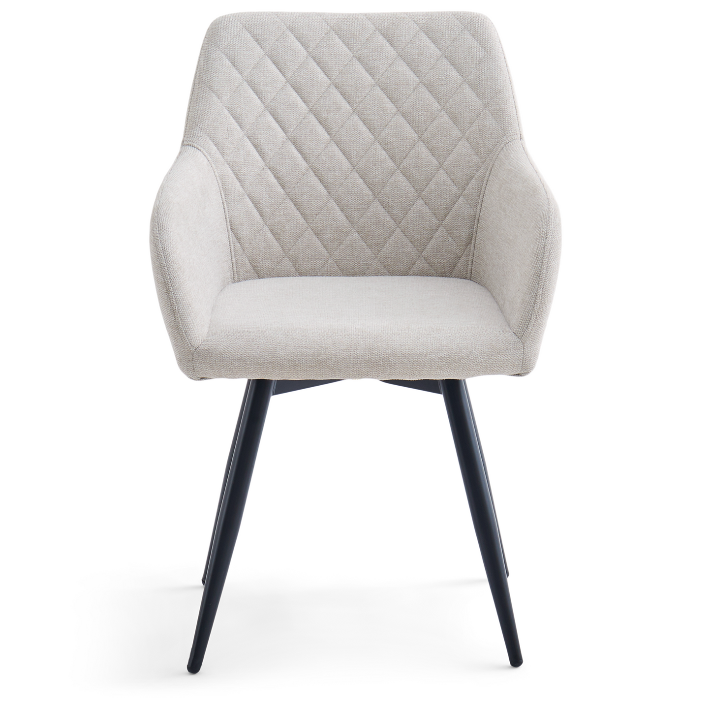 Carlo - Chaise de salle à manger rembourrée beige avec rotation à 360 degrés