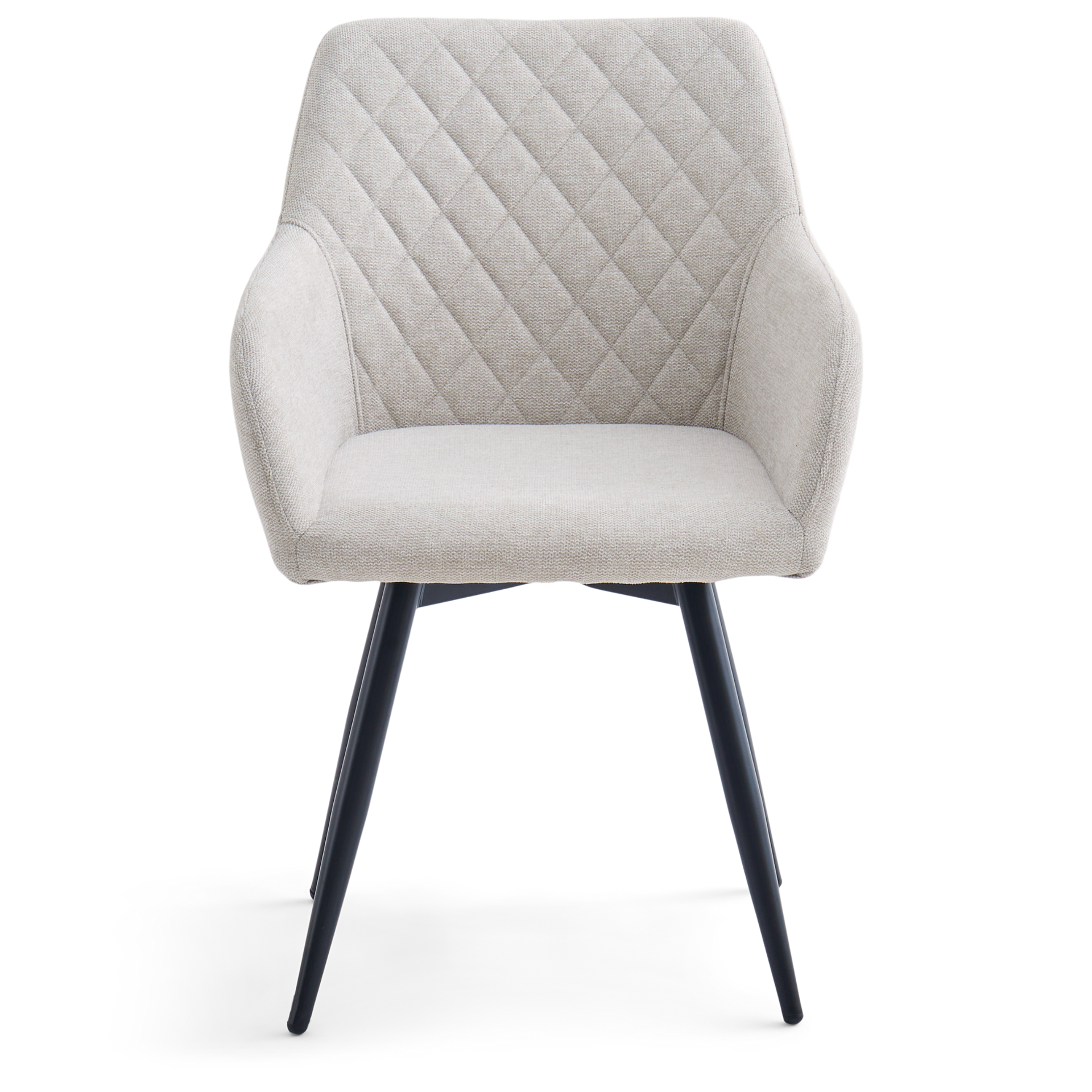 Carlo - Chaise de salle à manger rembourrée beige avec rotation à 360 degrés