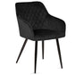 Carlo - Chaise de salle à manger en velours noir