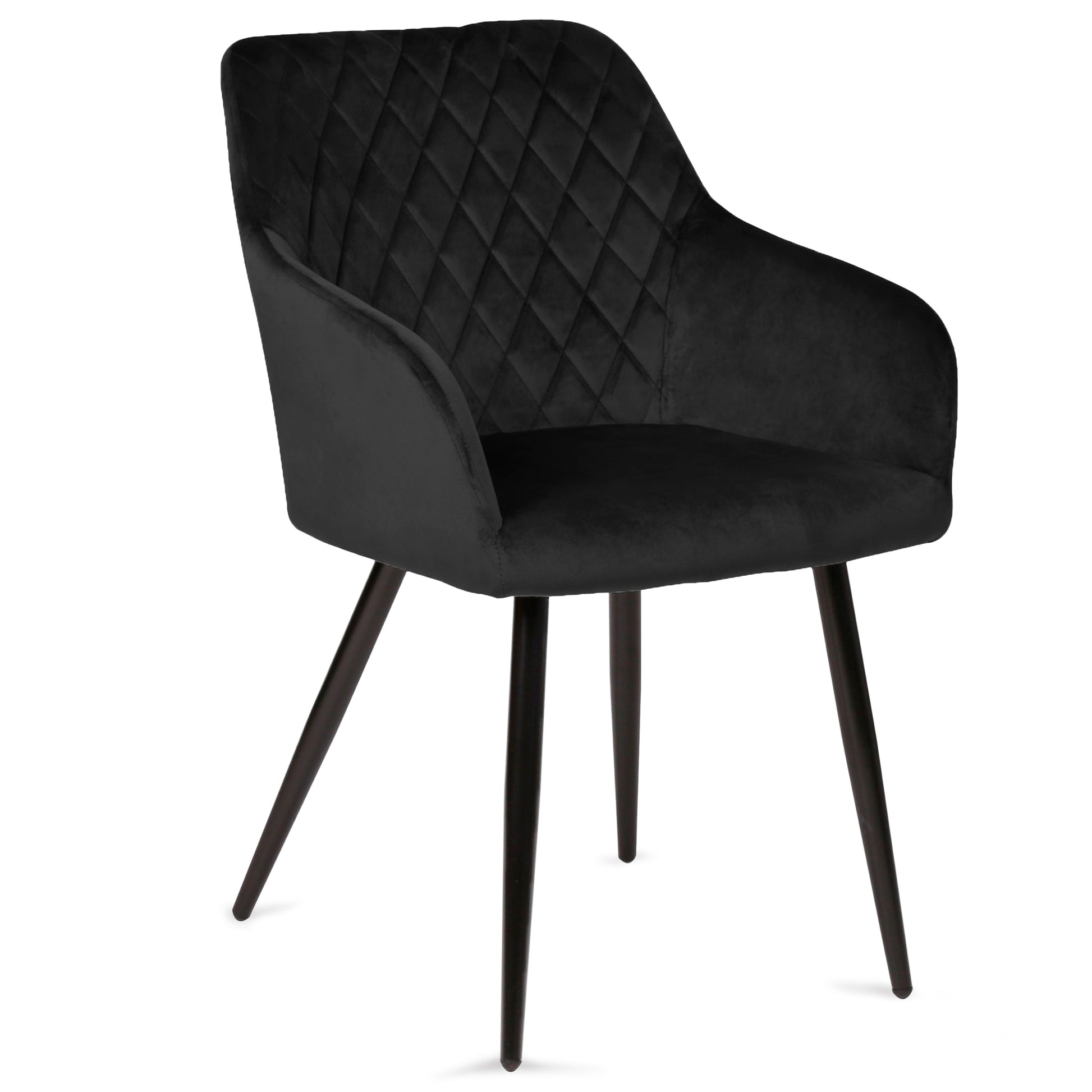 Carlo - Chaise de salle à manger en velours noir