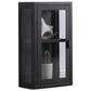 Herman - Vitrine murale avec 1 porte en verre - Métal noir 32,5 x 18 x 57 cm