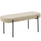 Helena banc en bouclé beige 100x36x43 cm