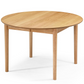 Liam - Table ronde de salle à manger en placage de chêne huilé avec rallonge 120/160/200 cm - Comprend 2 rallonges