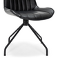 Lola - Chaise de salle à manger en cuir artificiel noir avec fonction pivotante à 360 degrés