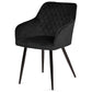 Carlo - Chaise de salle à manger en velours noir