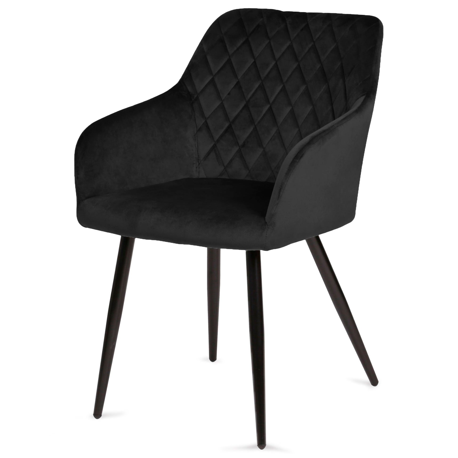 Carlo - Chaise de salle à manger en velours noir