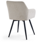 Carlo - Chaise de salle à manger rembourrée beige avec rotation à 360 degrés