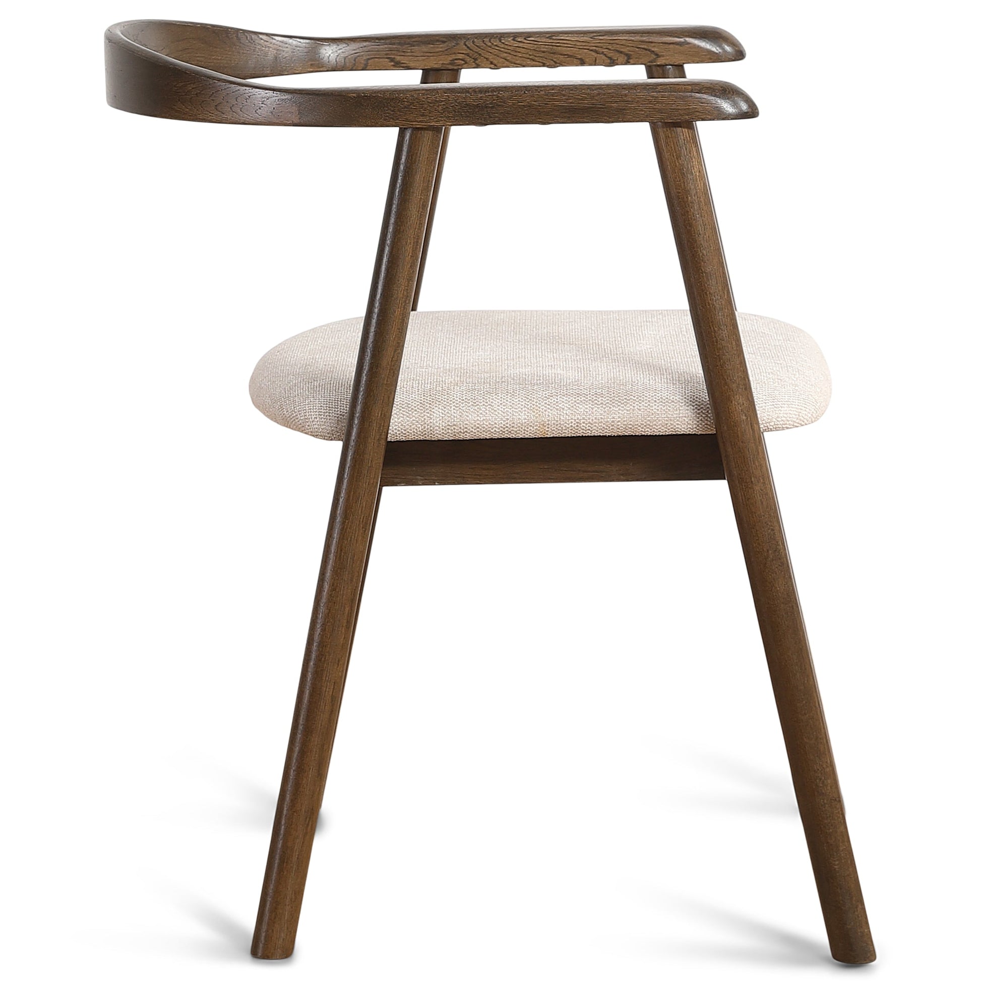 Jocelyn - Chaise de salle à manger en chêne fumé avec assise en tissu beige
