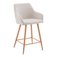 Jenna Tabouret de bar - textile beige avec accoudoirs 65 cm