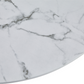 Lazio - Table ronde imitation marbre blanc avec pieds en laiton/doré Ø110 cm