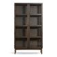 Havana - Vitrine en chêne fumé avec 2 portes - 180 x 40 x 100 cm