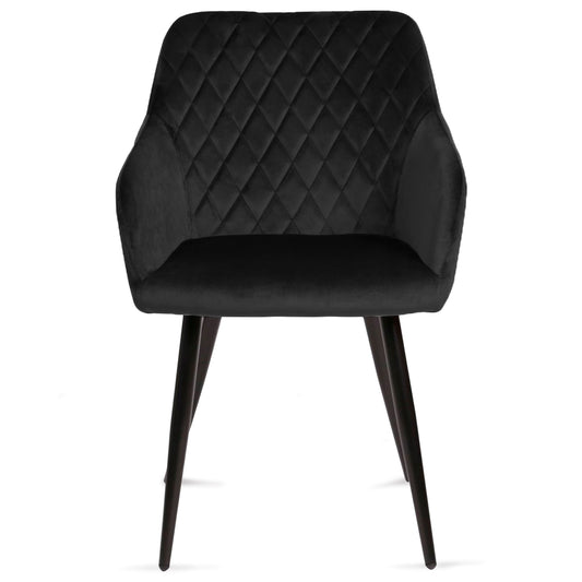 Carlo - Chaise de salle à manger en velours noir