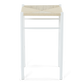 Bella - Tabouret de bar blanc avec assise en rotin 65 cm